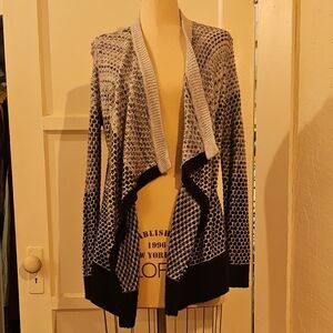 Lou & Grey Black and Cream Open Cardigan